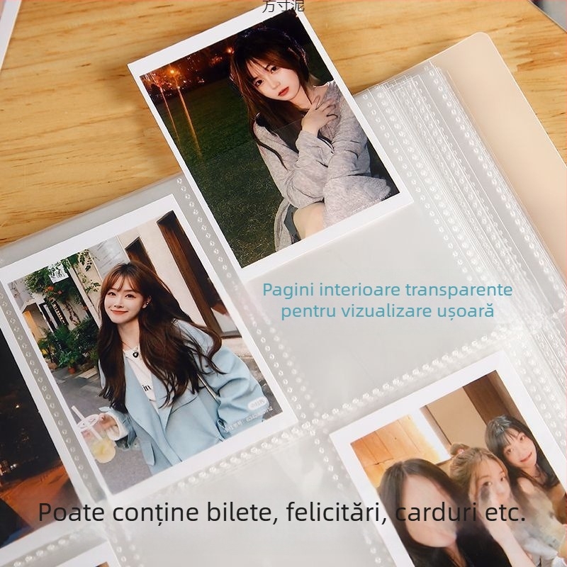 Album foto în stil Instax, 3 inci, grilă 4×4 și 9×9, carduri de alfabetizare, cărți poștale, album de stocare a fotografiilor