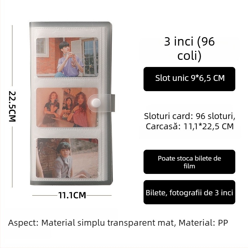 Album foto în stil Instax, 3 inci, grilă 4×4 și 9×9, carduri de alfabetizare, cărți poștale, album de stocare a fotografiilor