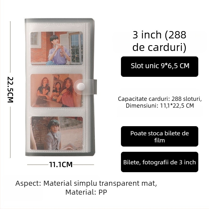 Album foto în stil Instax, 3 inci, grilă 4×4 și 9×9, carduri de alfabetizare, cărți poștale, album de stocare a fotografiilor