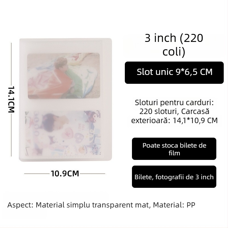 Album foto în stil Instax, 3 inci, grilă 4×4 și 9×9, carduri de alfabetizare, cărți poștale, album de stocare a fotografiilor