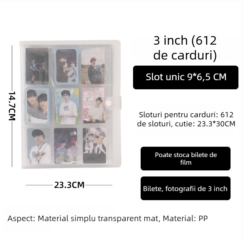 Album foto în stil Instax, 3 inci, grilă 4×4 și 9×9, carduri de alfabetizare, cărți poștale, album de stocare a fotografiilor