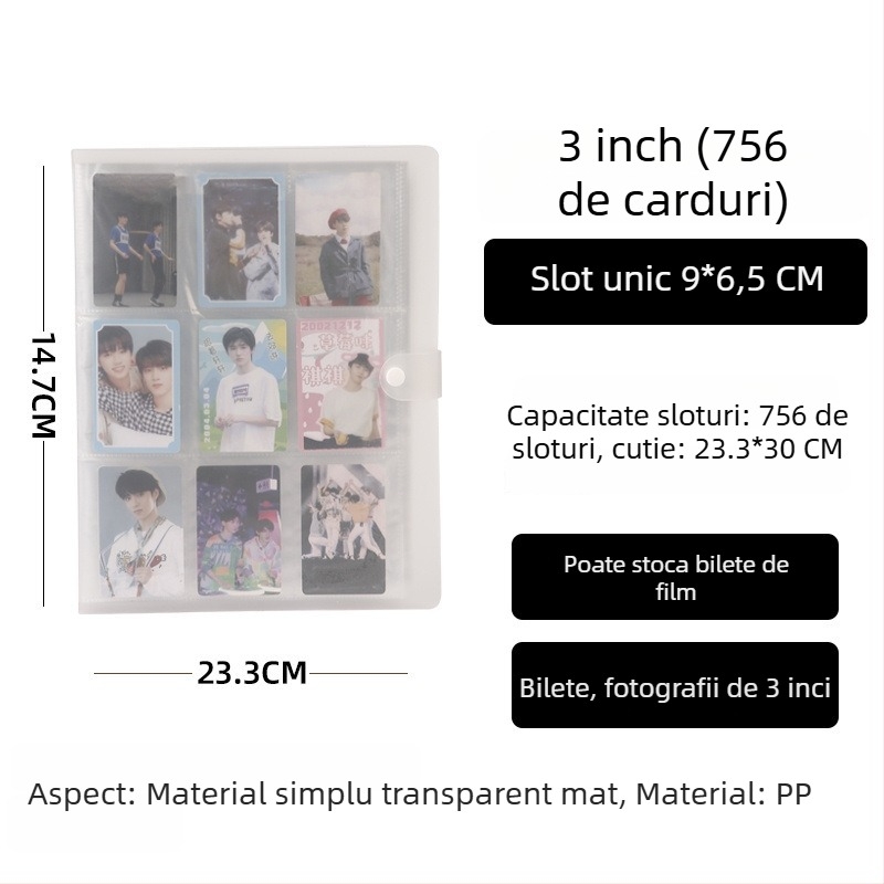 Album foto în stil Instax, 3 inci, grilă 4×4 și 9×9, carduri de alfabetizare, cărți poștale, album de stocare a fotografiilor