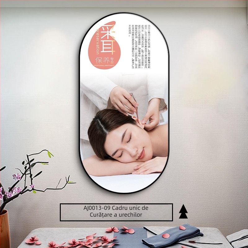 Tablou decorativ pentru centru de Medicină Tradițională Chineză și fundal pentru salon de înfrumusețare, ilustrație a terapiei pentru cap, înrămat