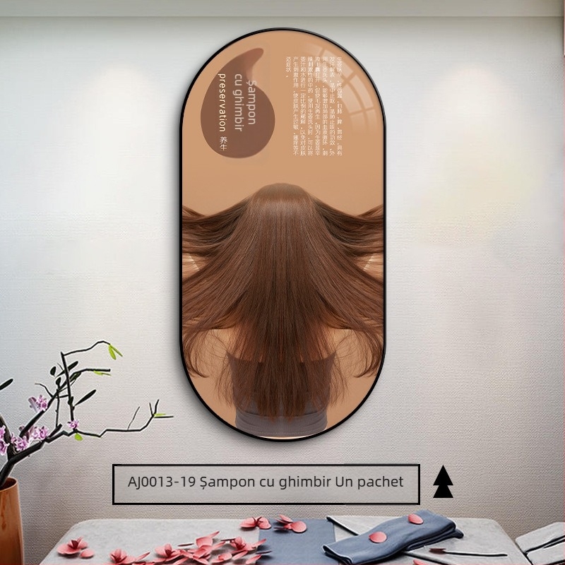Tablou decorativ pentru centru de Medicină Tradițională Chineză și fundal pentru salon de înfrumusețare, ilustrație a terapiei pentru cap, înrămat