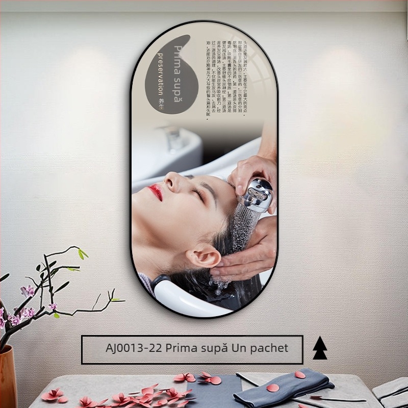 Tablou decorativ pentru centru de Medicină Tradițională Chineză și fundal pentru salon de înfrumusețare, ilustrație a terapiei pentru cap, înrămat