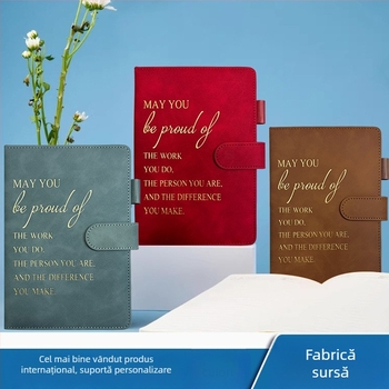 A5 jurnal cu închidere magnetică — planner și jurnal personalizat, copertă din piele ecologică, 100 de pagini