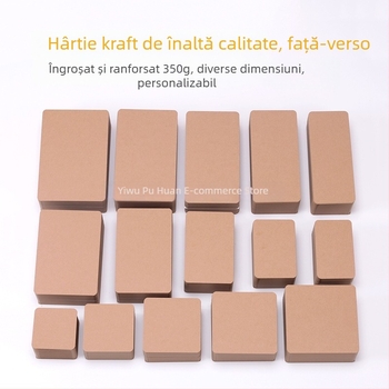 Set din hârtie kraft pentru DIY: carduri mici, cărți poștale și carduri cu cuvinte pe carton gros de 350 g