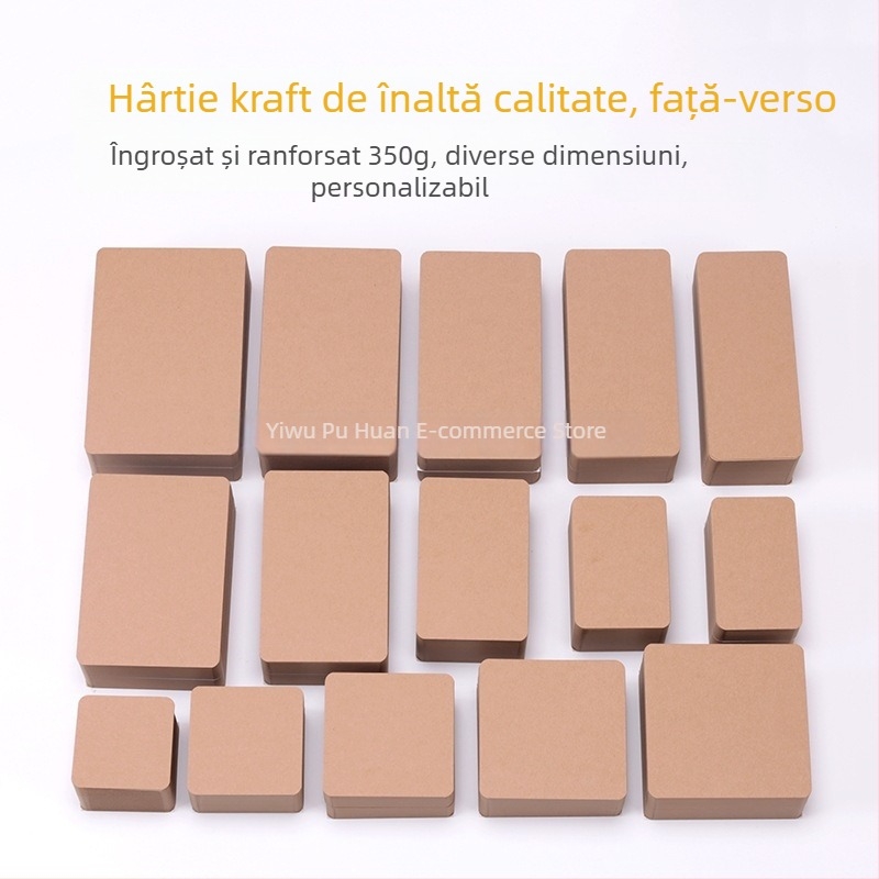 Set din hârtie kraft pentru DIY: carduri mici, cărți poștale și carduri cu cuvinte pe carton gros de 350 g