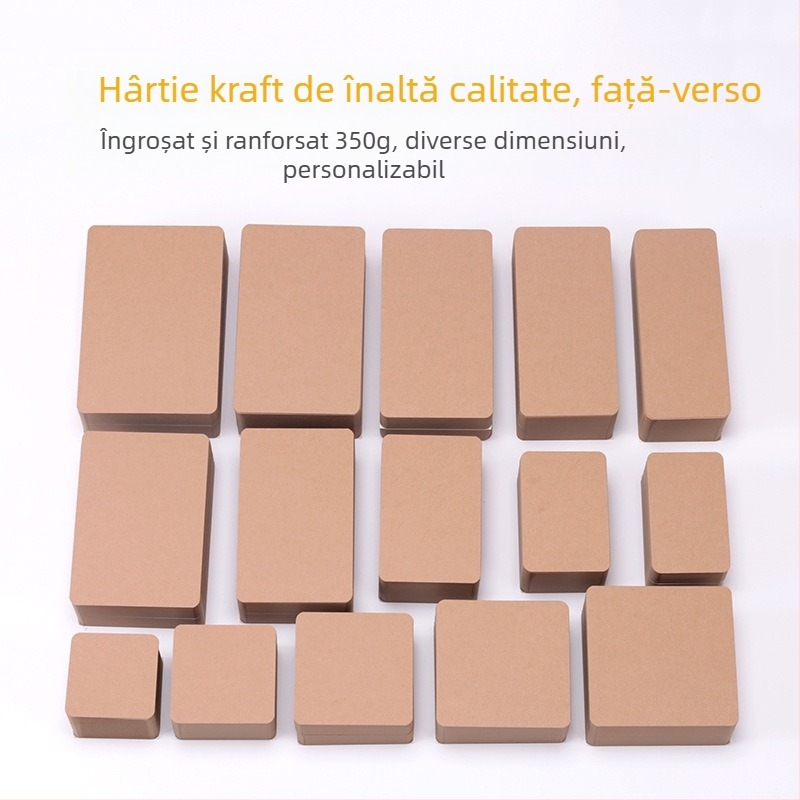 Set din hârtie kraft pentru DIY: carduri mici, cărți poștale și carduri cu cuvinte pe carton gros de 350 g