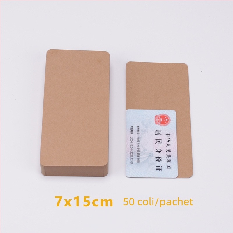 Set din hârtie kraft pentru DIY: carduri mici, cărți poștale și carduri cu cuvinte pe carton gros de 350 g