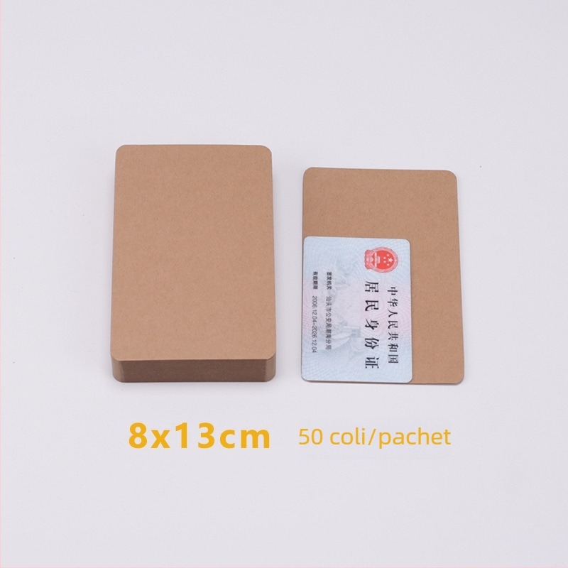 Set din hârtie kraft pentru DIY: carduri mici, cărți poștale și carduri cu cuvinte pe carton gros de 350 g