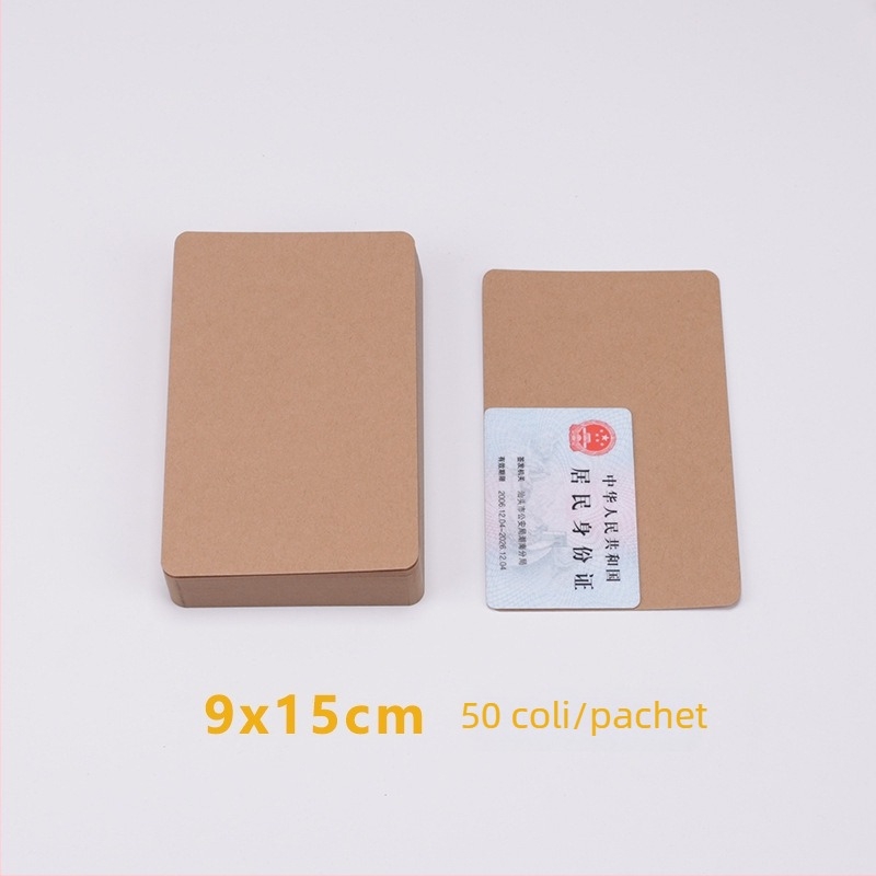Set din hârtie kraft pentru DIY: carduri mici, cărți poștale și carduri cu cuvinte pe carton gros de 350 g