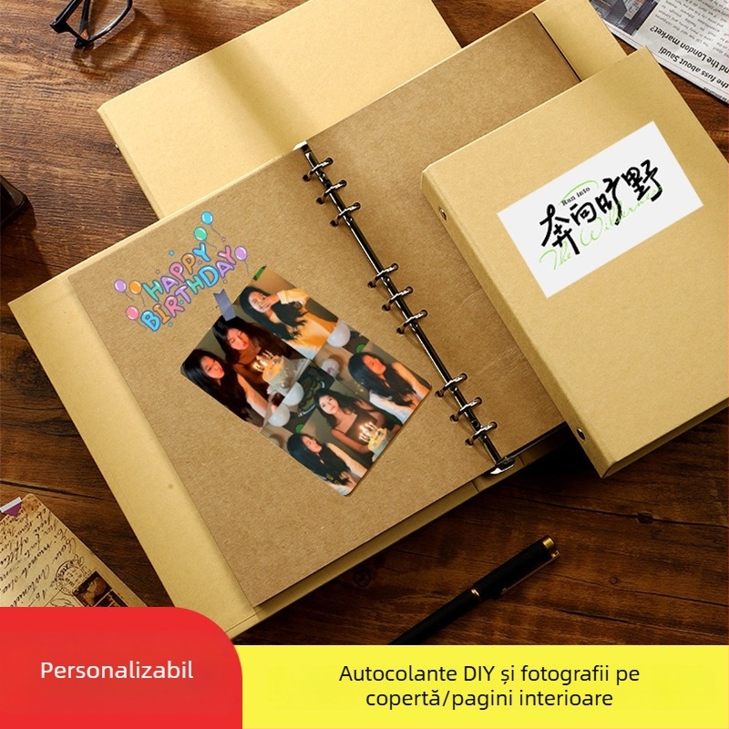 Album foto din hârtie Kraft, lucrat manual, pentru cupluri, 30 de pagini, album de amintiri pentru fotografii, cadou de absolvire și ziua de naștere