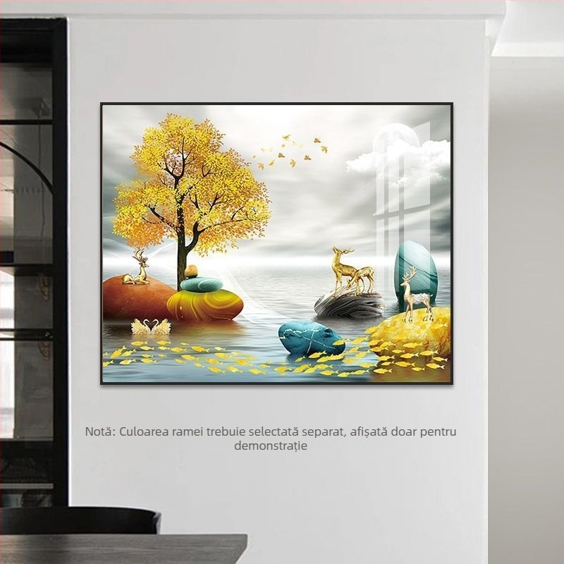 Tablou decorativ modern de lux pentru ascunderea cutiei de măsurare și a panoului de distribuție – decor creativ pentru sufragerie