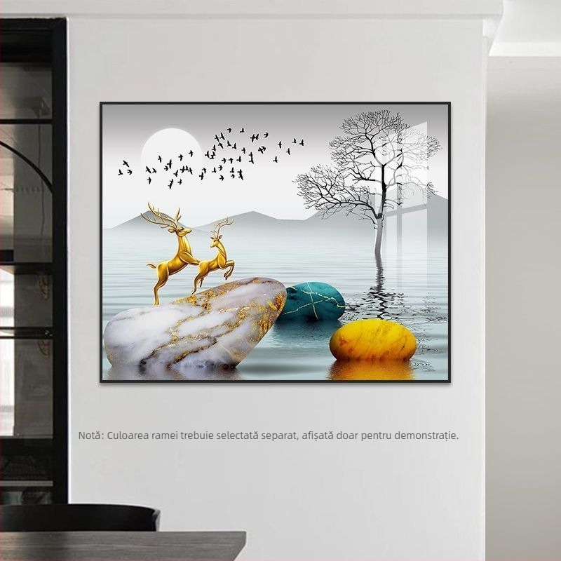 Tablou decorativ modern de lux pentru ascunderea cutiei de măsurare și a panoului de distribuție – decor creativ pentru sufragerie