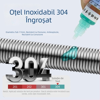  conductă flexibilă din oțel inoxidabil 304, pereți îmbunătățiți, țeavă corrugată, intrare apă caldă/rece pentru boiler și toaletă, furtun metal cu protecție la explozie