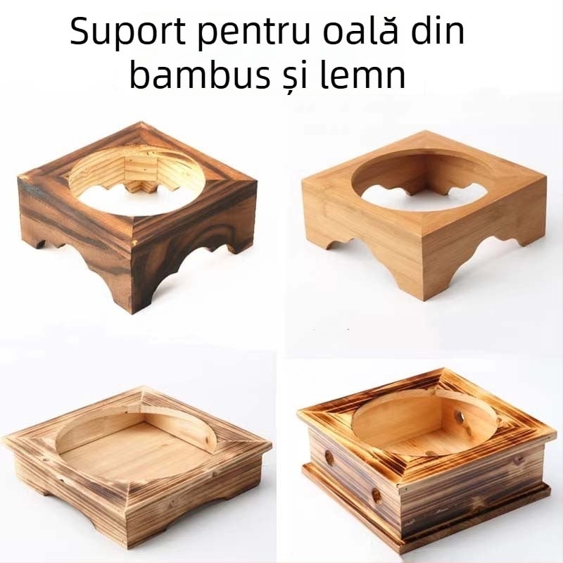 Suport din lemn pentru oale și boluri, pentru oale din piatră și lut, accesorii bucătărie coreeană, fără montaj