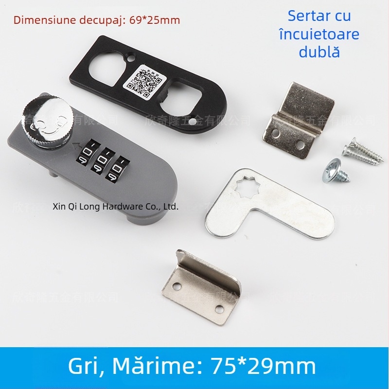Lacăt cu combinație pentru sertare, disc rotativ — pentru birouri, dulapuri de fișiere și spații de depozitare