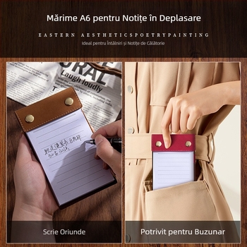 Bloc de notițe A6 portabil, gros, cu clipboard detașabil, notebook de buzunar, personalizabil cu logo