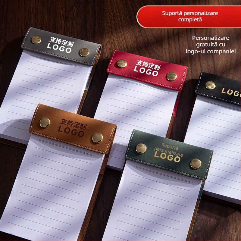 Bloc de notițe A6 portabil, gros, cu clipboard detașabil, notebook de buzunar, personalizabil cu logo