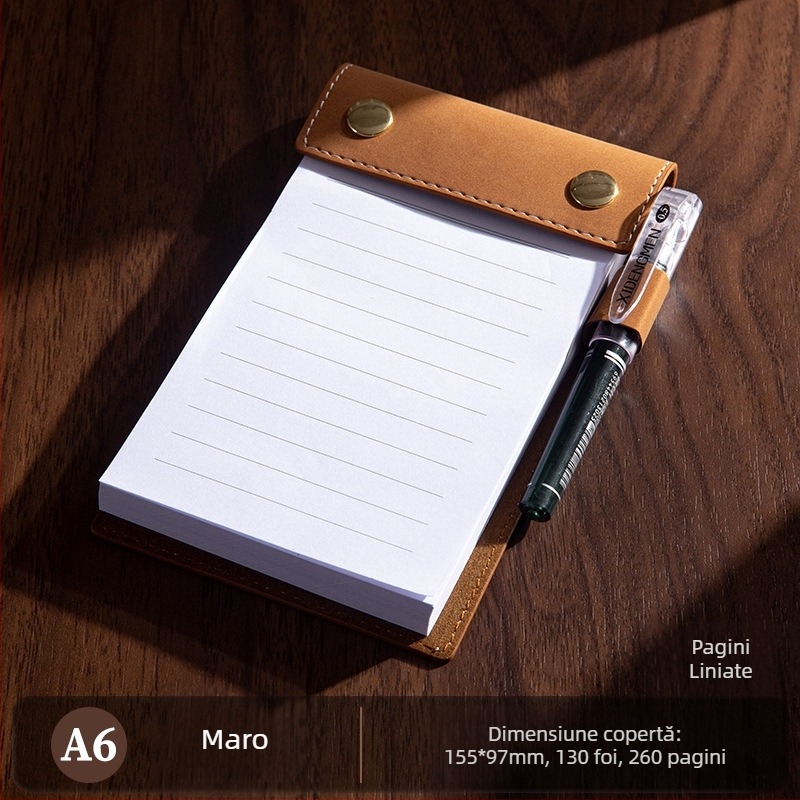 Bloc de notițe A6 portabil, gros, cu clipboard detașabil, notebook de buzunar, personalizabil cu logo