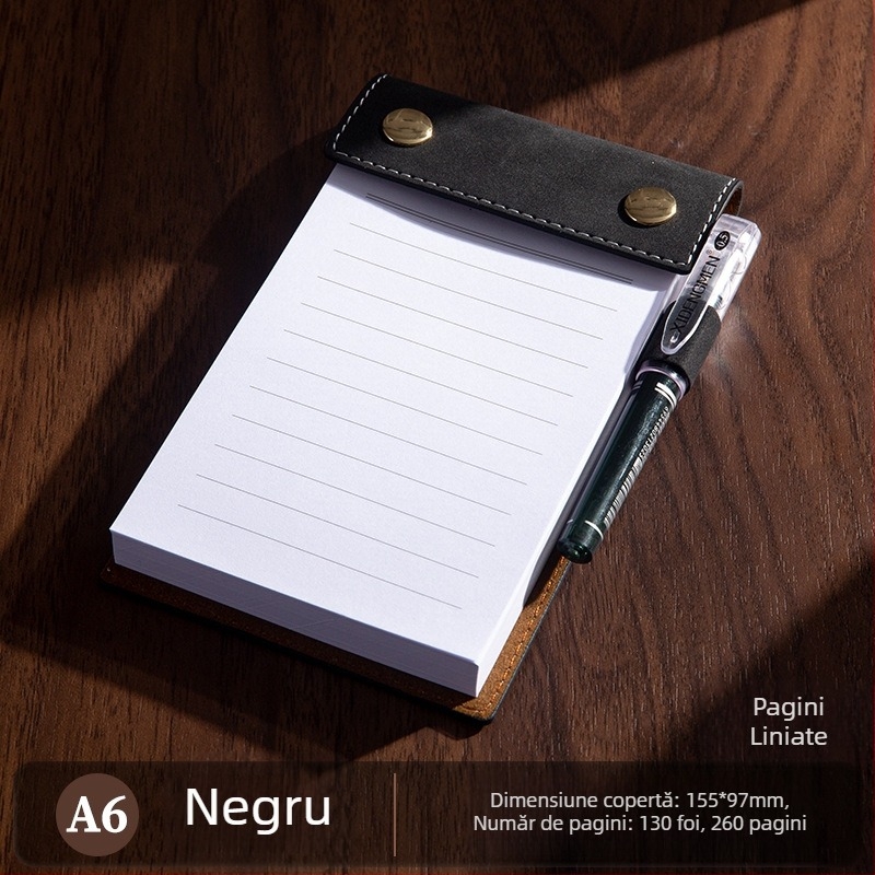 Bloc de notițe A6 portabil, gros, cu clipboard detașabil, notebook de buzunar, personalizabil cu logo