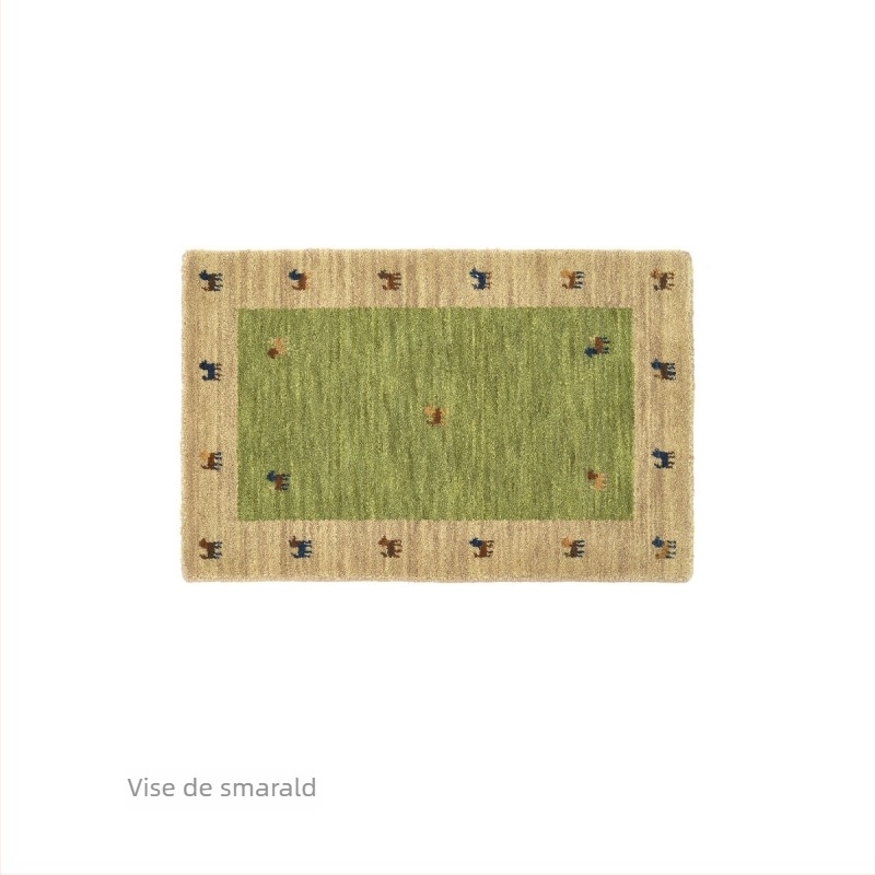 Covor imitatie de cașmir în stil etnic chinezesc, model geometric, dreptunghiular pentru sufragerie, gros și moale, izolare fonică