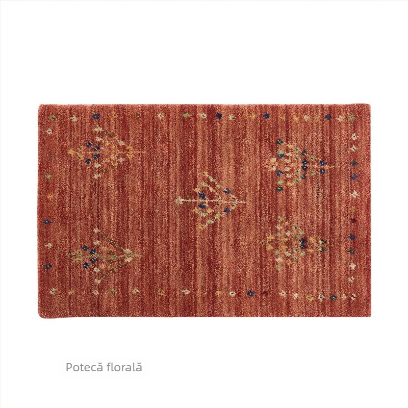 Covor imitatie de cașmir în stil etnic chinezesc, model geometric, dreptunghiular pentru sufragerie, gros și moale, izolare fonică