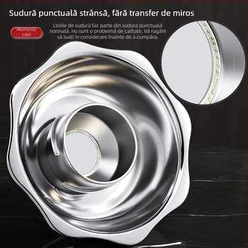 Oală de fondue chinezesc din oțel inoxidabil cu separator, două arome, 4,1–6 L, pentru uz casnic sau comercial