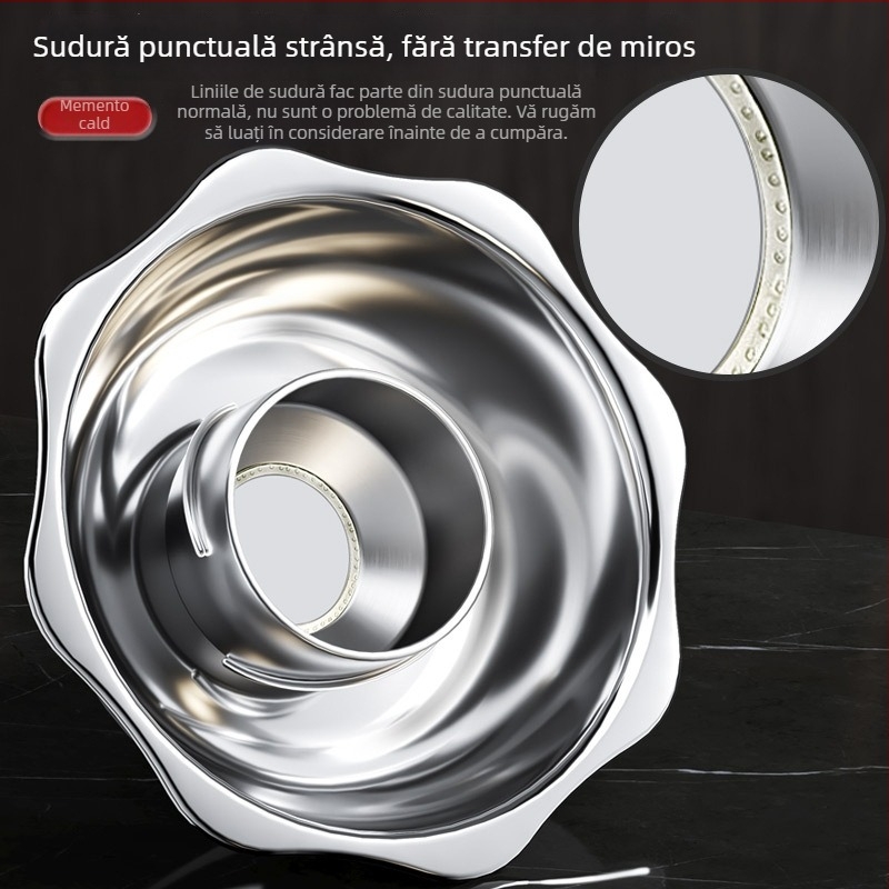 Oală de fondue chinezesc din oțel inoxidabil cu separator, două arome, 4,1–6 L, pentru uz casnic sau comercial