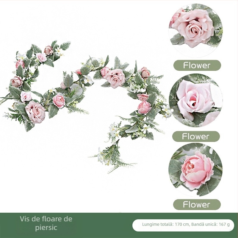 Vine artificiale cu trandafiri, ghirlande din plante artificiale pentru tavan
