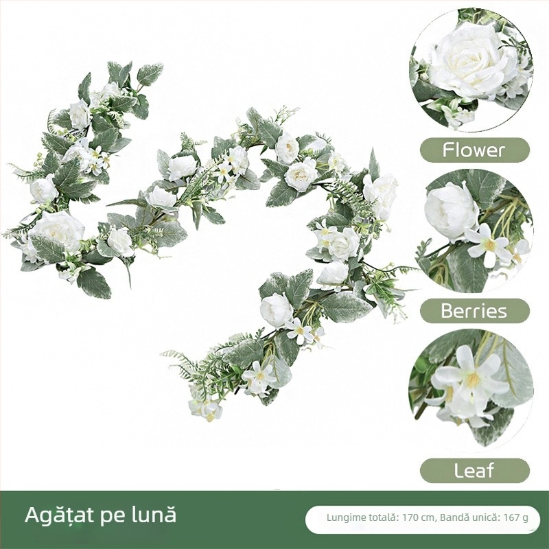 Vine artificiale cu trandafiri, ghirlande din plante artificiale pentru tavan