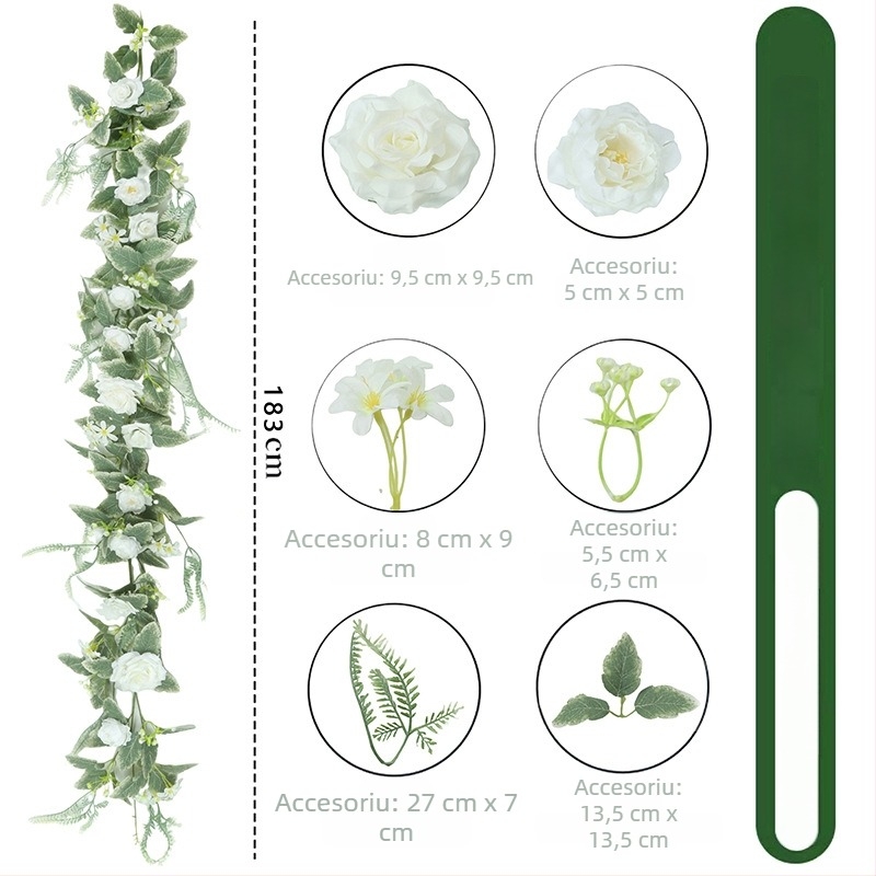 Vine artificiale cu trandafiri, ghirlande din plante artificiale pentru tavan