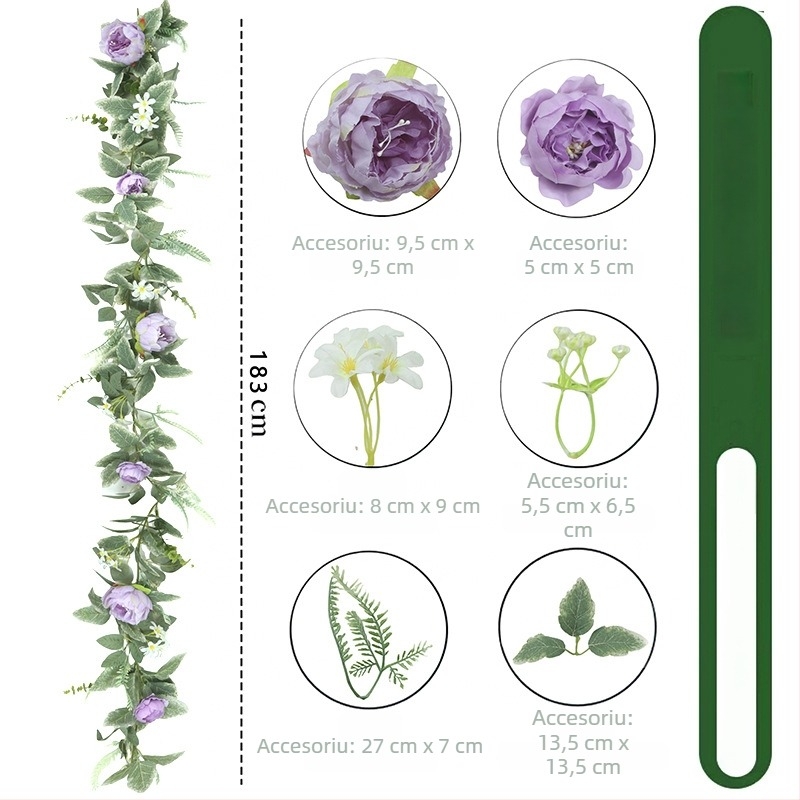 Vine artificiale cu trandafiri, ghirlande din plante artificiale pentru tavan