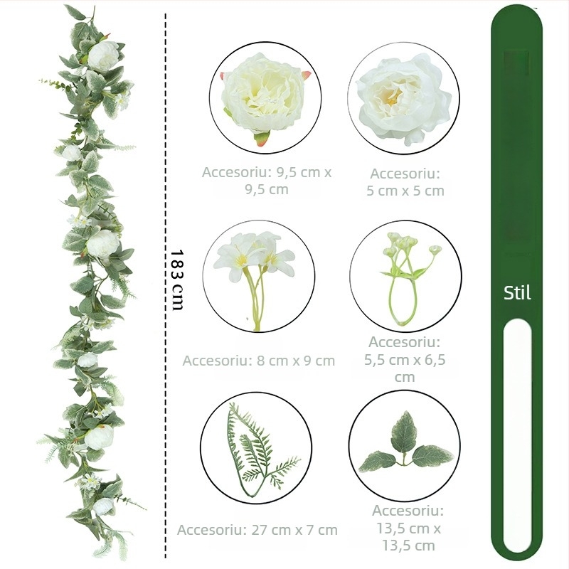 Vine artificiale cu trandafiri, ghirlande din plante artificiale pentru tavan