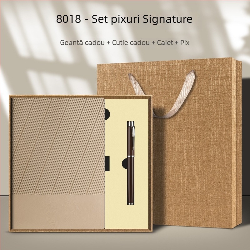 Caiet A5 cu imprimare a logo-ului, set cadou de valoare, bloc de notițe pentru birou și muncă, design simplu