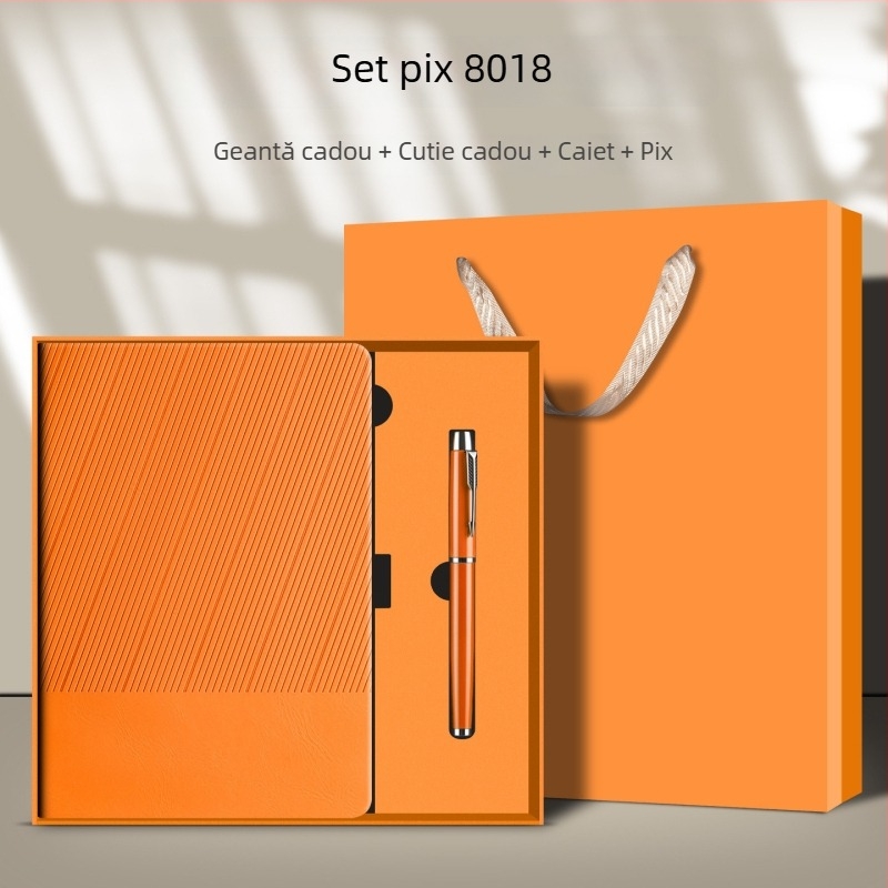 Caiet A5 cu imprimare a logo-ului, set cadou de valoare, bloc de notițe pentru birou și muncă, design simplu