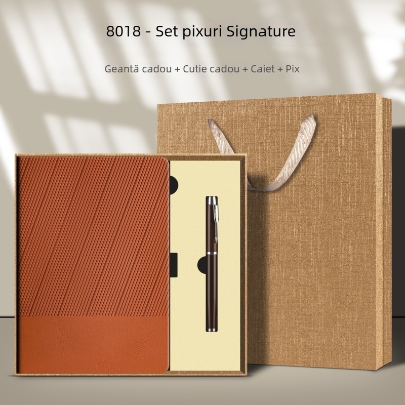 Caiet A5 cu imprimare a logo-ului, set cadou de valoare, bloc de notițe pentru birou și muncă, design simplu