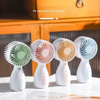 Ventilator portabil USB, baterie încorporată, 4 palete, silențios și compact