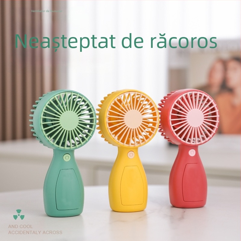 Ventilator portabil USB, baterie încorporată, 4 palete, silențios și compact