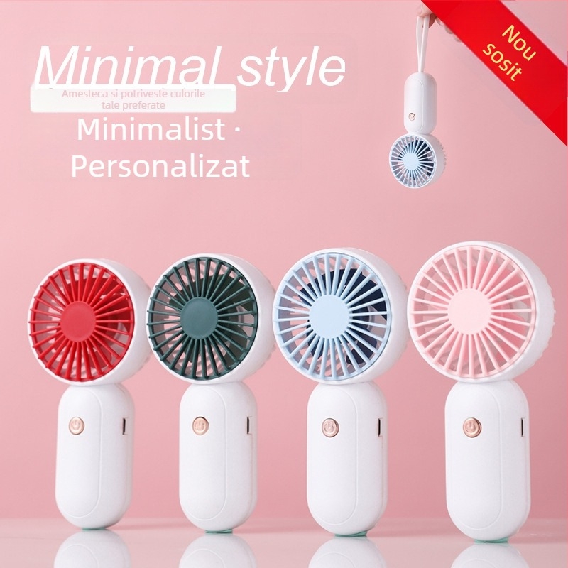 Ventilator portabil USB, baterie încorporată, 4 palete, silențios și compact