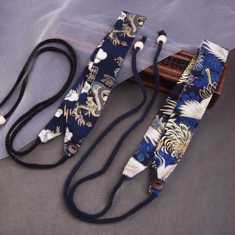 Bandă pentru frunte în stil antic pentru băieți, bandă din bumbac absorbantă, elastic pentru păr, accesoriu pentru cap inspirat de tradiția chineză