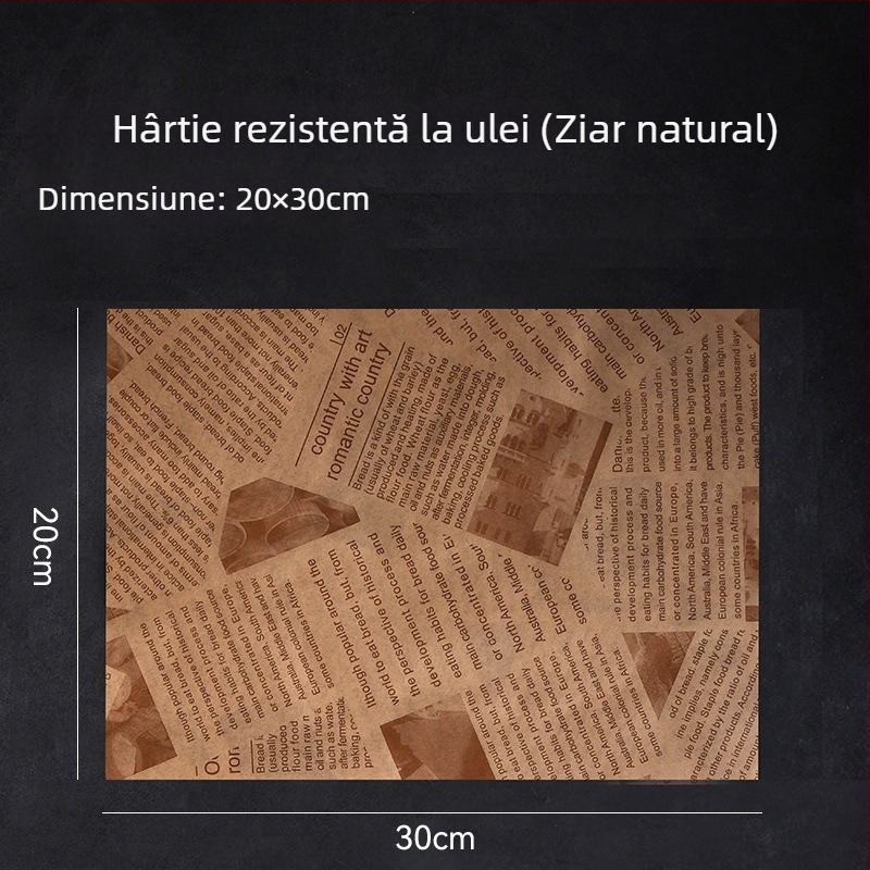 Hârtie de copt groasă pentru tavă, cu acoperire din silicon, absorbantă de grăsimi, pentru prăjit – potrivită pentru cartofi prăjiți, burgeri și pâine