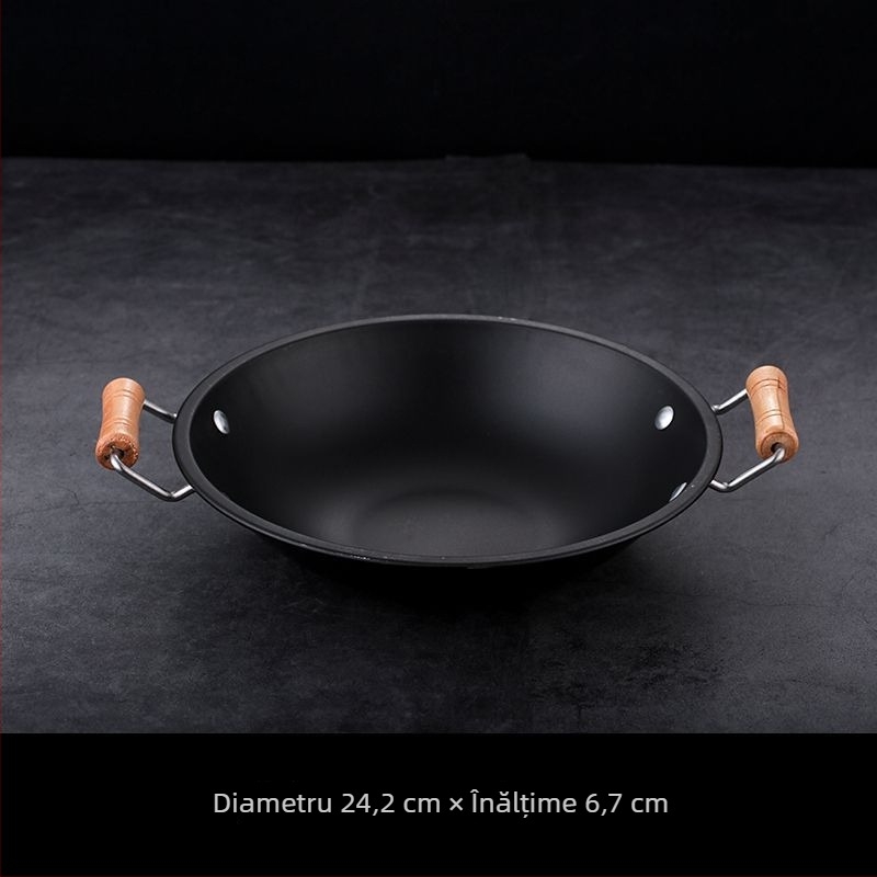 Stil japonez – oală uscată antiaderentă pentru aragaz cu alcool solid, vas mic de fier pentru gătit, pentru uz casnic și comercial, fără fum, oală picantă