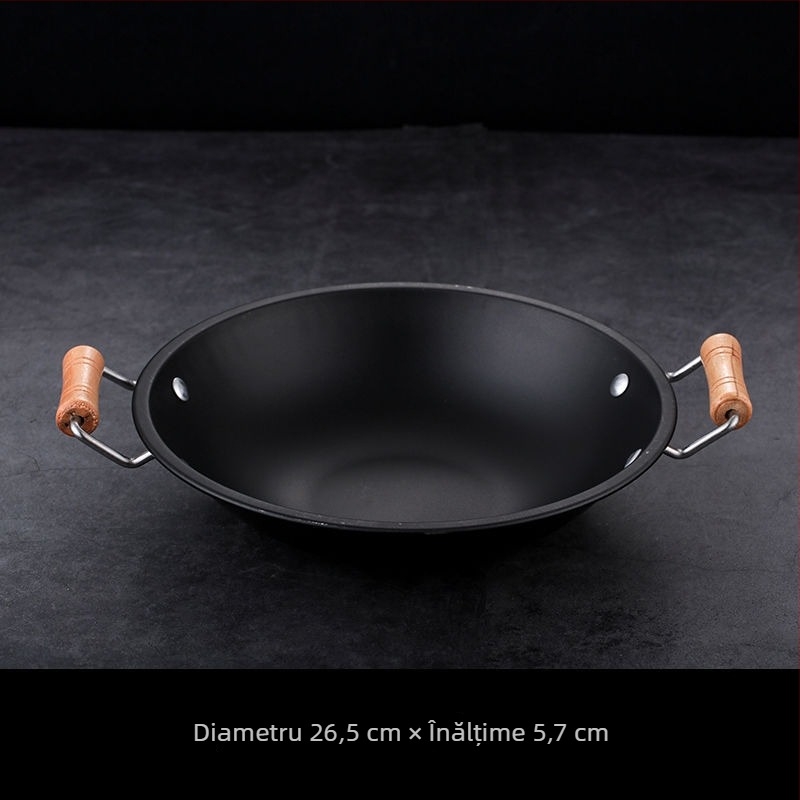 Stil japonez – oală uscată antiaderentă pentru aragaz cu alcool solid, vas mic de fier pentru gătit, pentru uz casnic și comercial, fără fum, oală picantă