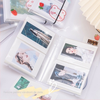 Album foto de 3 inci cu compartimente de depozitare pentru fotografii în stil Polaroid, colecție de fotografii, carduri mici și postcarduri, album de depozitare de dimensiuni multiple.