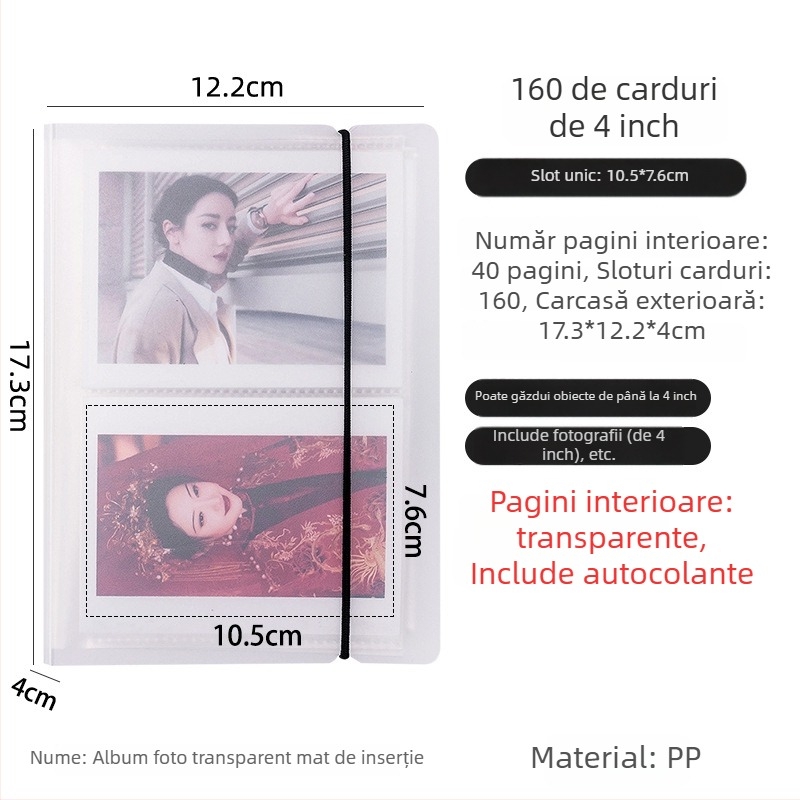 Album foto de 3 inci cu compartimente de depozitare pentru fotografii în stil Polaroid, colecție de fotografii, carduri mici și postcarduri, album de depozitare de dimensiuni multiple.