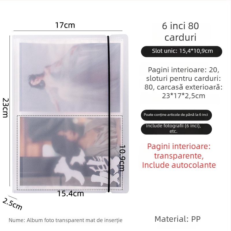 Album foto de 3 inci cu compartimente de depozitare pentru fotografii în stil Polaroid, colecție de fotografii, carduri mici și postcarduri, album de depozitare de dimensiuni multiple.