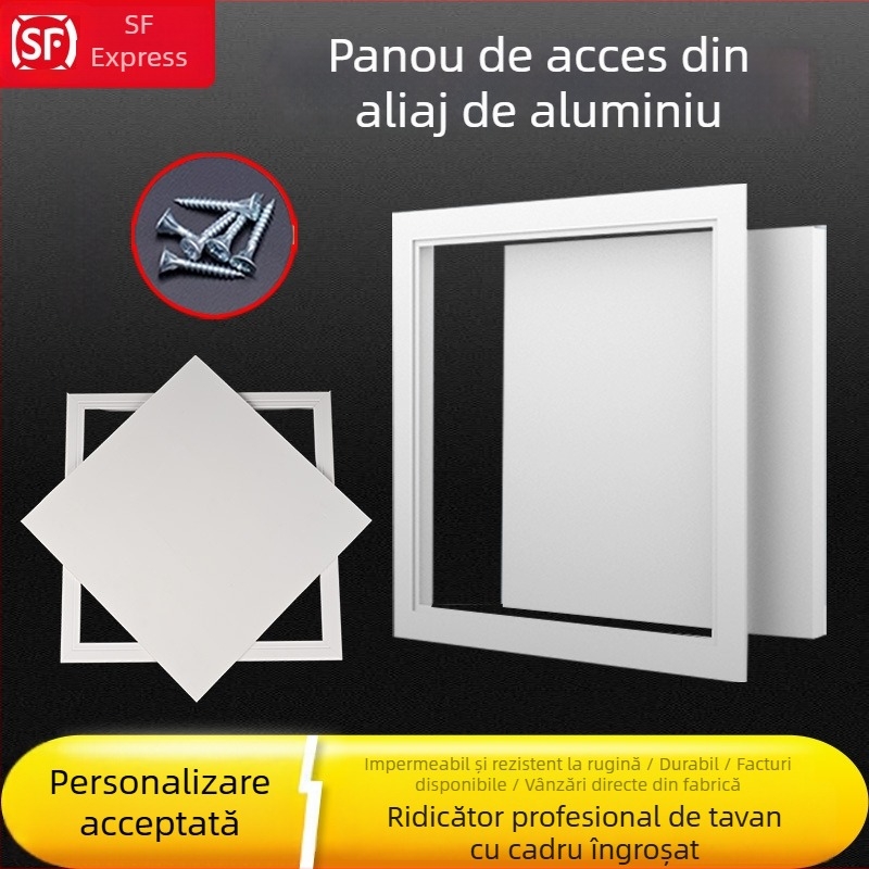 Capac magnetic pentru inspecția în plafonul suspendat, cu panou de acces blocabil și acoperire decorativă
