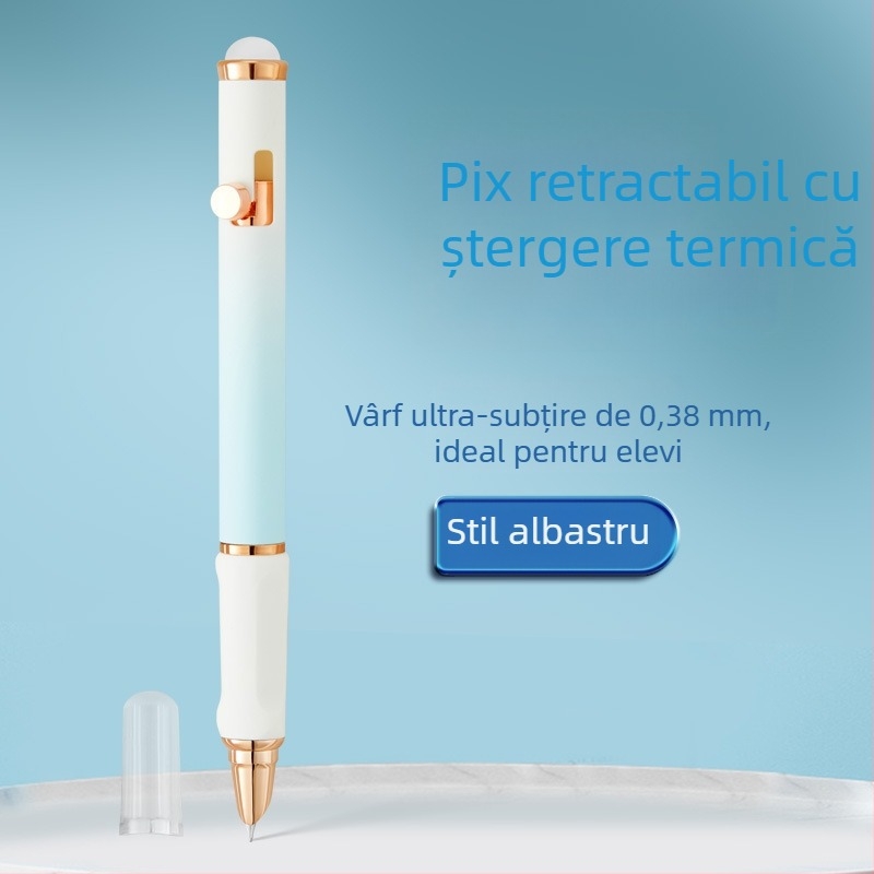 Stilou retractabil, colorat, cu cerneală ștersă termoreactivă, pentru exerciții de scriere, recomandat de profesori